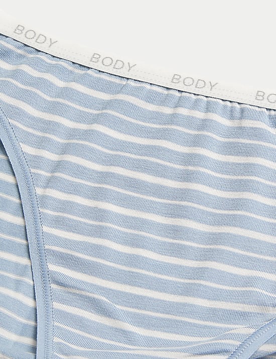 4pk Cotton Rich High Waisted High Leg Knickers