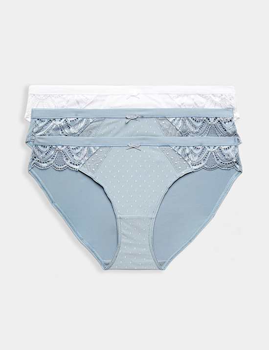 Pack de 3 braguitas bikini Amelia con encaje
