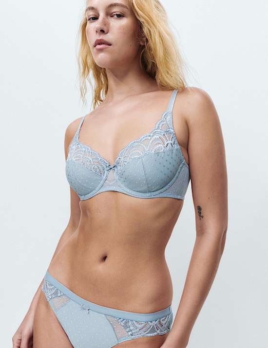 Lot de 3 culottes bikini orn&eacute;es de dentelle Amelia