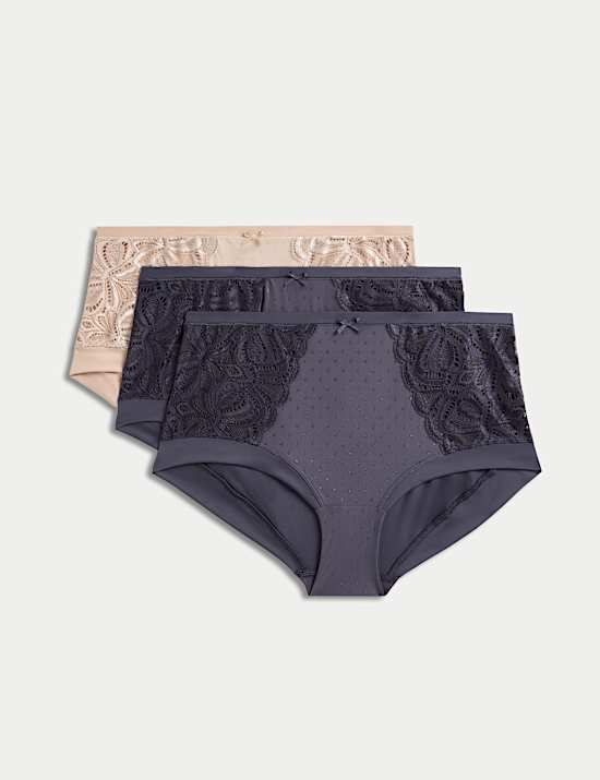 3pk Amelia Lace High Rise Shorts