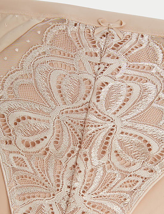 Lot de 3 culottes coupe échancrée Amelia à dentelle