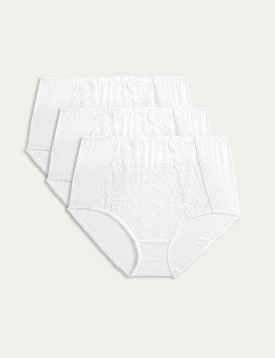 3pk Daisy Embroidery Full Briefs