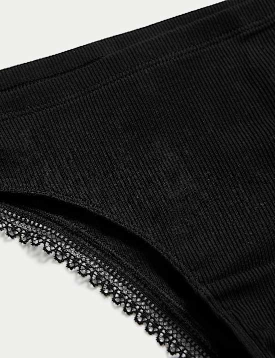 Cotton Rich Rib Brazilian Knickers