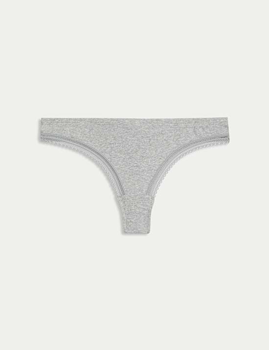 Cotton Rich Ribbed Thong