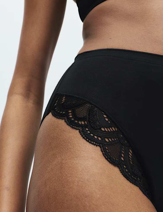 2pk Amelia Lace Cotton Rich Shaping Knickers