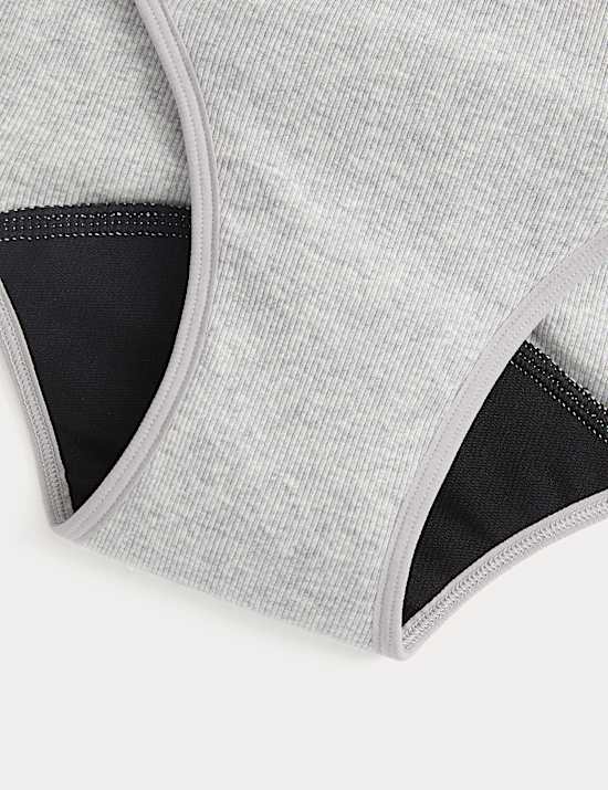 Menstruačn&iacute; bikiny kalhotky s vysok&yacute;m pod&iacute;lem bavlny, 2 ks v balen&iacute;