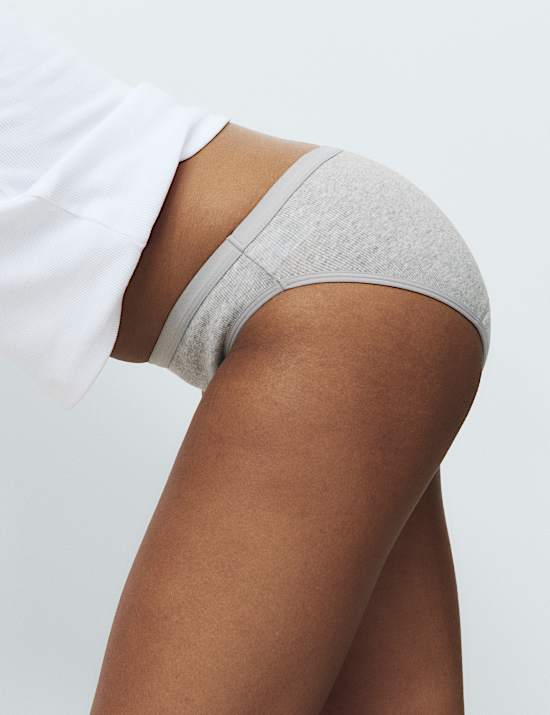2 Pack Ribbed Period Bikini Knickers