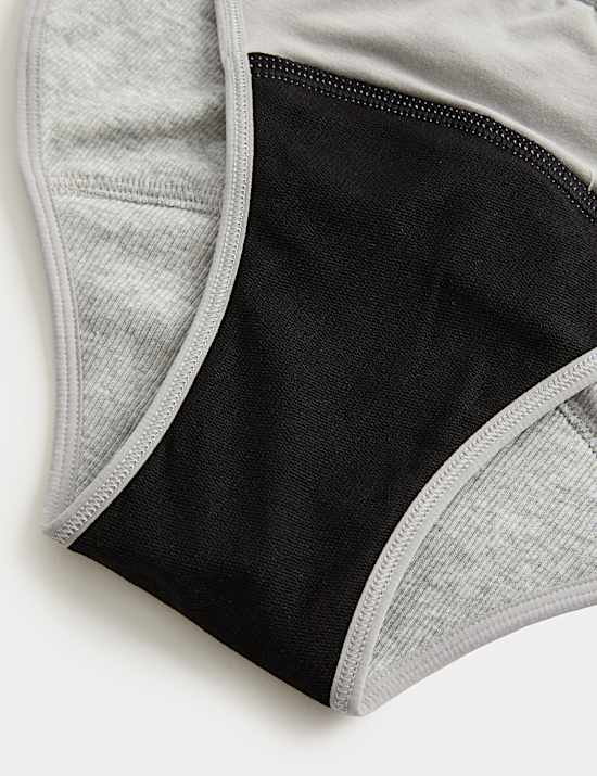 2 Pack Ribbed Period Bikini Knickers