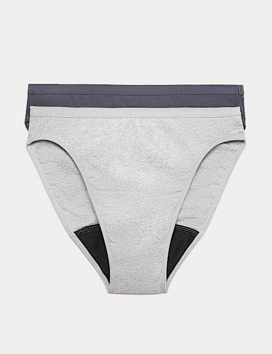2 Pack Heavy Absorbency Period High Leg Knickers