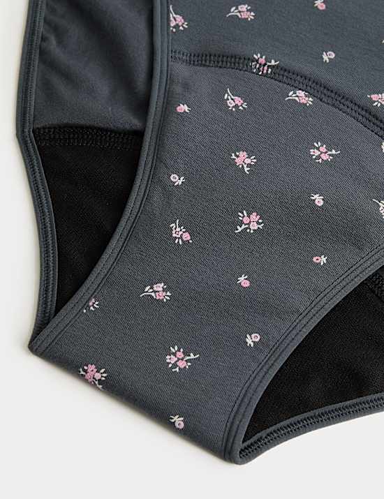 2 Pack Printed Period High Leg Knickers