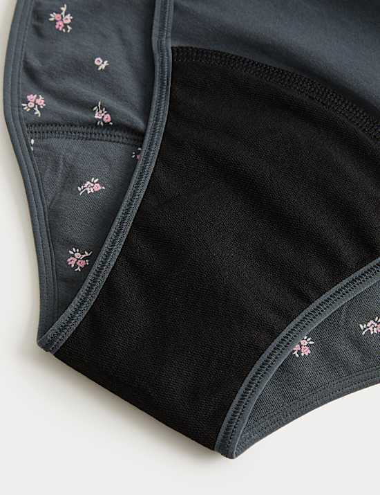 2 Pack Printed Period High Leg Knickers
