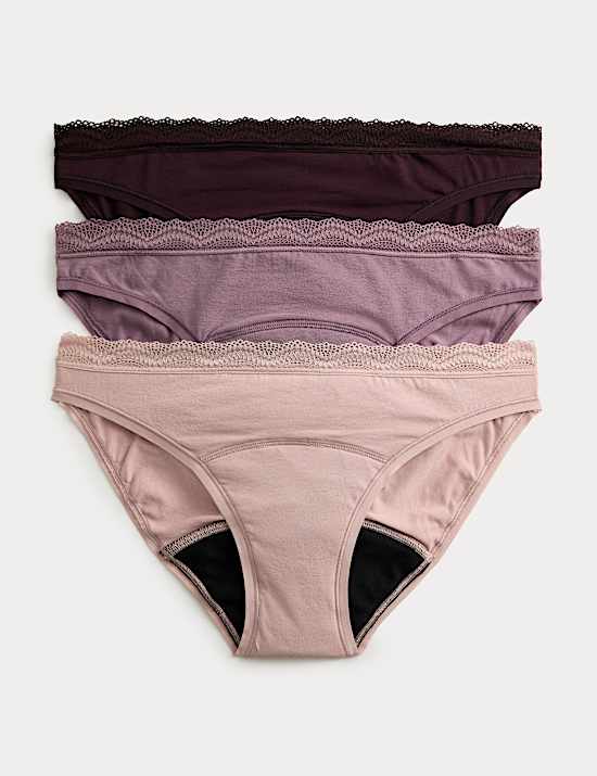 Lot de 3 culottes bikini menstruelles ultra-absorbantes