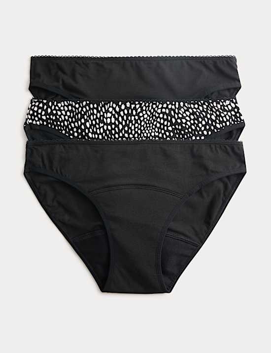 3pk Heavy Absorbency Period Bikini Knickers