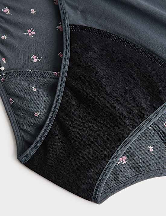 2er-Pack hoch ausgeschnittene Perioden-Slips mit hohem Baumwollanteil