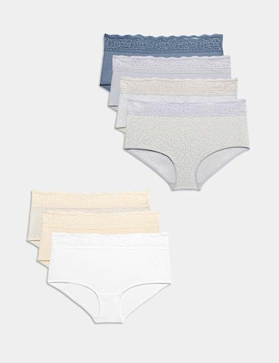 7 Pack Cotton Rich High Rise Knicker Shorts