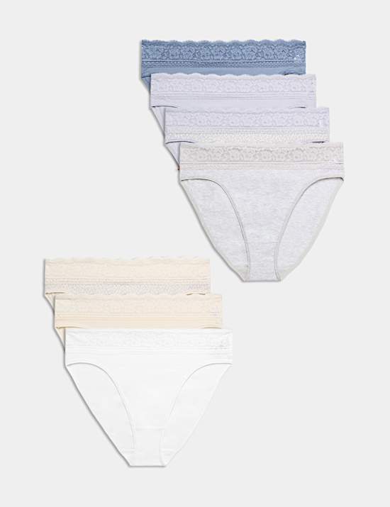 7 Pack Cotton Rich High Leg Knickers