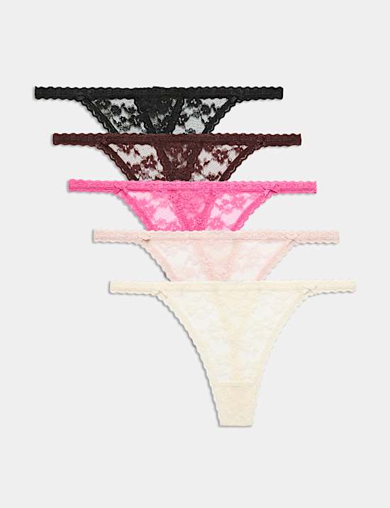 5 Pack Lace Tanga Thong