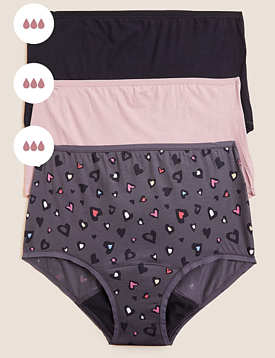 3pk Heavy Absorbency Period Full Briefs