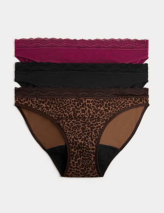 3 Pack Cotton Rich Period Bikini Knickers