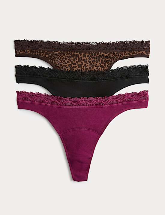 M&iacute;rně sav&aacute; menstruačn&iacute; tanga, 3 ks