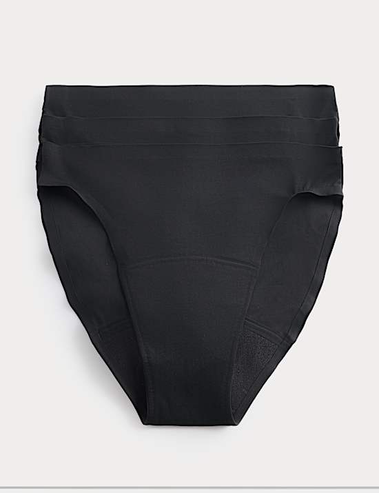 Pack de 3 braguitas menstruales de corte alto sin marcas