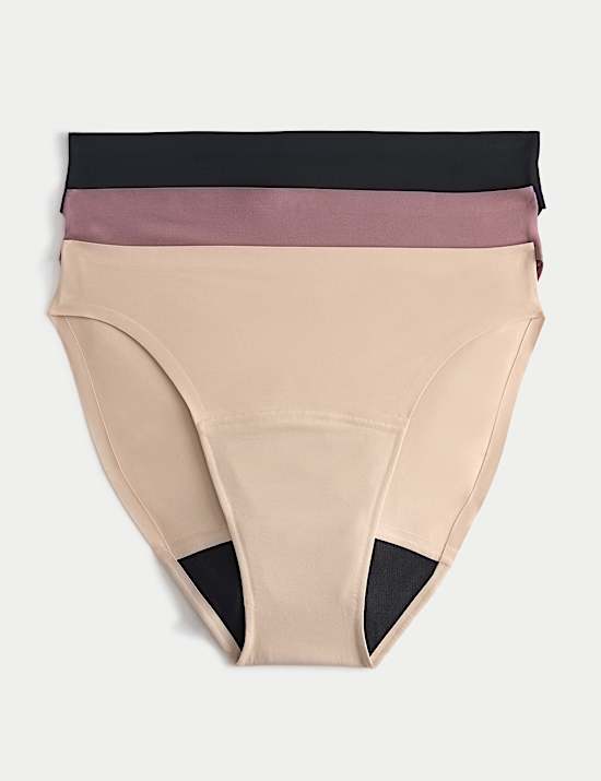 3 Pack No VPL Period High Leg Knickers
