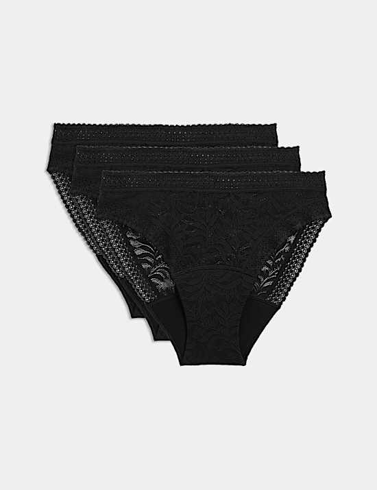 3pk Heavy Absorbency Period High Leg Knickers