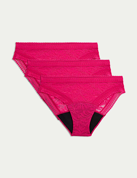 3pk Heavy Absorbency Period Bikini Knickers
