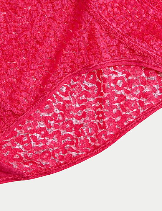 3pk Animal Lace High Leg Knickers