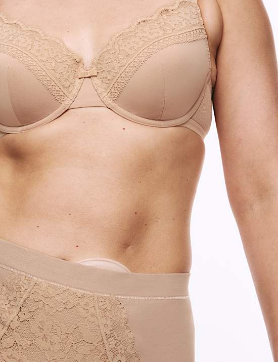 3pk Cotton Rich Lace Brazilian Stoma Knickers