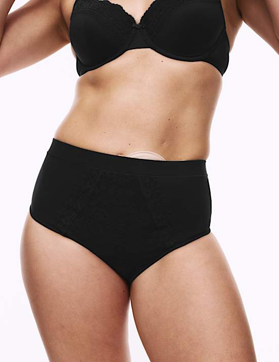 Lot de 3 culottes brésiliennes en coton orné de dentelle, adaptées aux poches de stomie