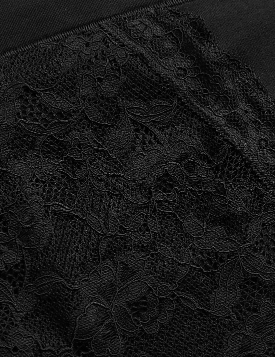 Lot de 3 culottes brésiliennes en coton orné de dentelle, adaptées aux poches de stomie