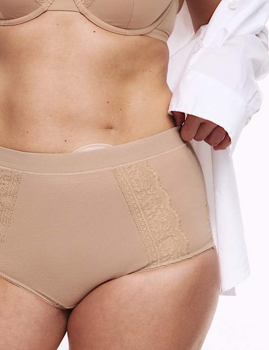 3pk Cotton Rich Lace Full Brief Stoma Knickers
