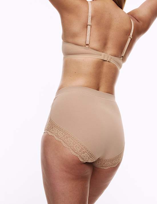3pk Cotton Rich Lace Full Brief Stoma Knickers