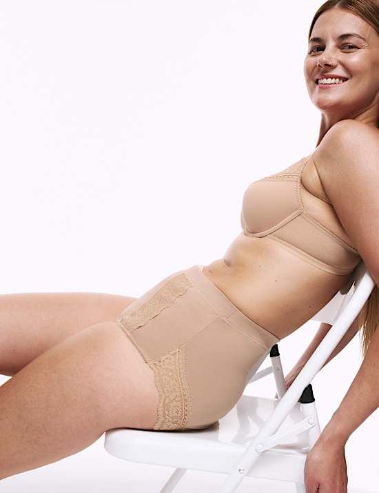 3pk Cotton Rich Lace Full Brief Stoma Knickers