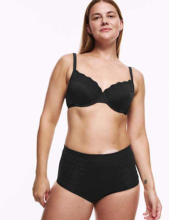 3pk Cotton Rich Lace Full Brief Stoma Knickers