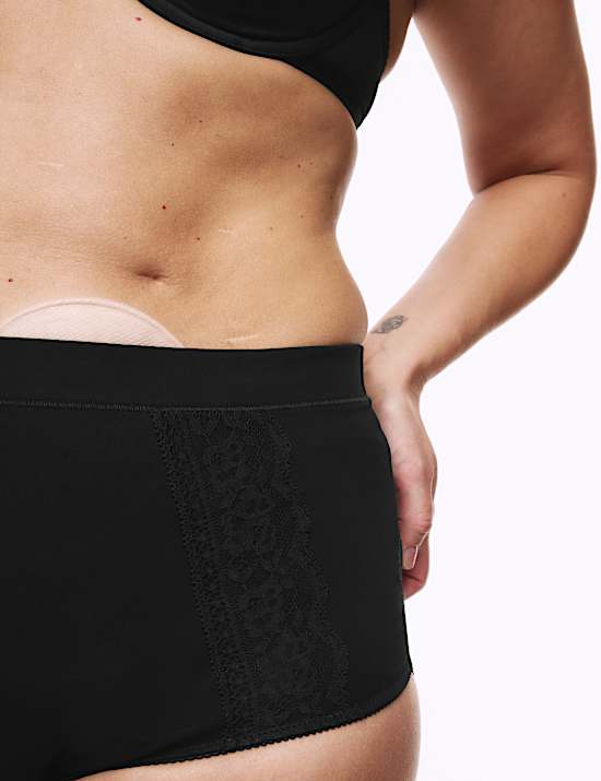 3pk Cotton Rich Lace Full Brief Stoma Knickers