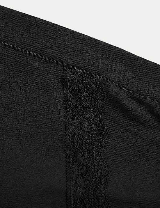 3pk Cotton Rich Lace High Waisted Stoma Thongs