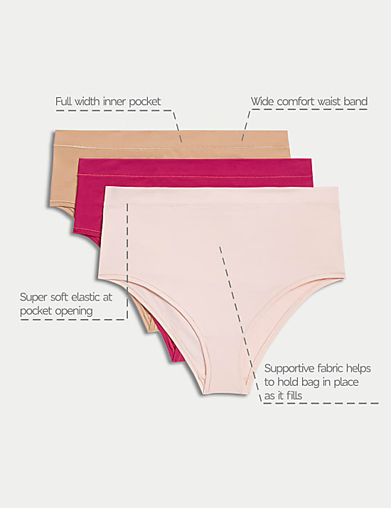 3pk Cotton Rich Brazilian Stoma Knickers