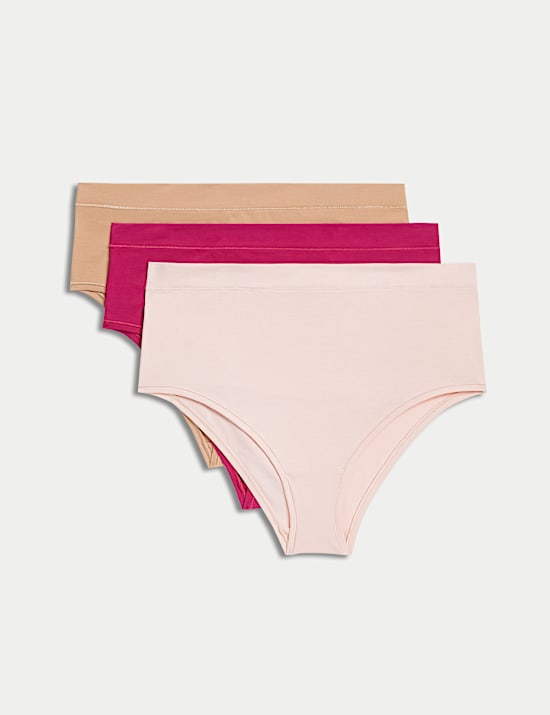 Lot de 3 culottes brésiliennes en coton, adaptées aux poches de stomie