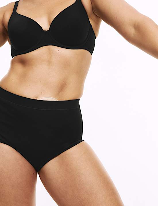 3pk Cotton Rich Full Brief Stoma Knickers
