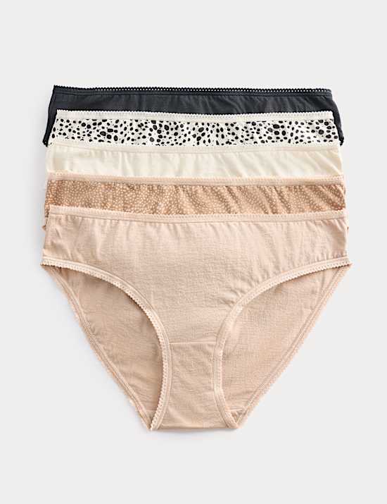 5pk Pure Cotton Bikini Knickers