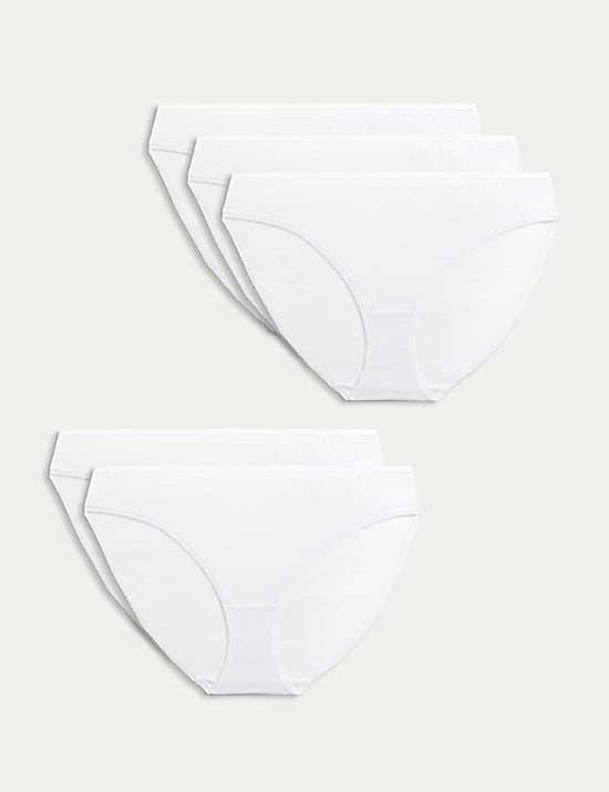 5pk Pure Cotton Bikini Knickers