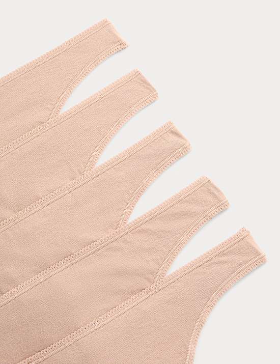 5pk Pure Cotton Thongs
