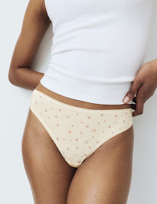 5pk Pure Cotton Thongs