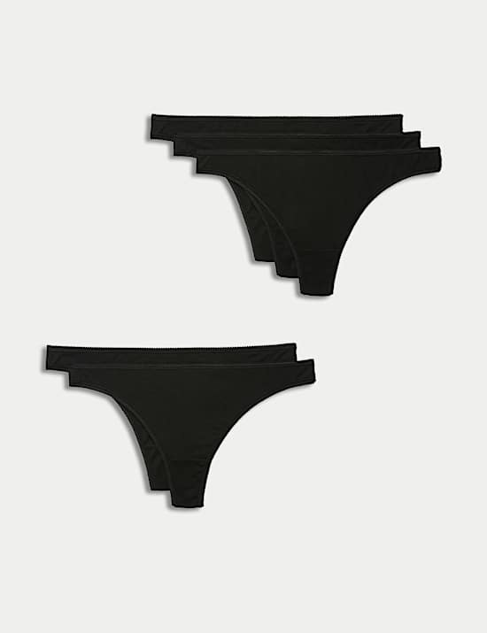 5pk Pure Cotton Thongs