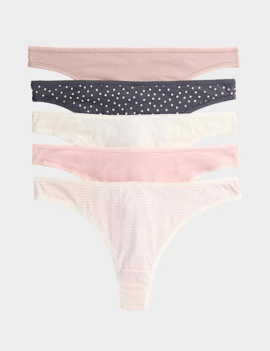 5pk Pure Cotton Thongs