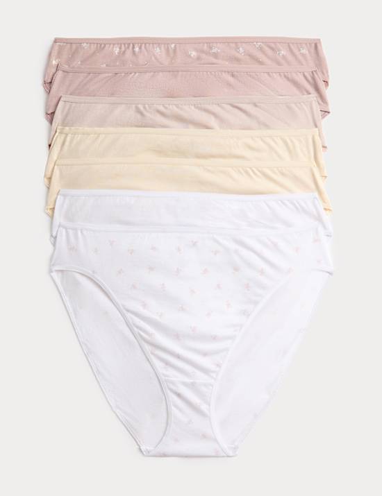 7 Pack Pure Cotton High Leg Knickers