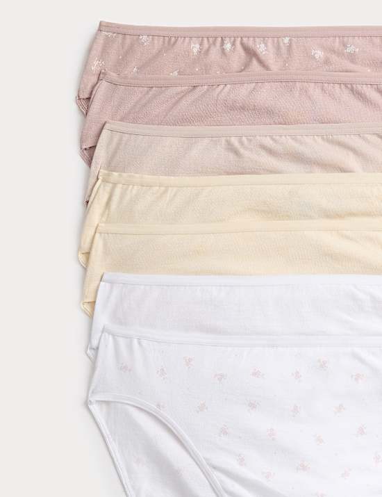 7 Pack Pure Cotton High Leg Knickers