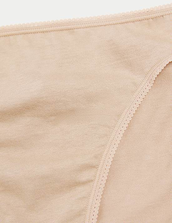 5pk Pure Cotton High Leg Knickers